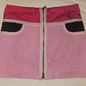 Gianfranco Ferre PinkRed Black Zip Front  Mini Pencil Skirt Casual IT44